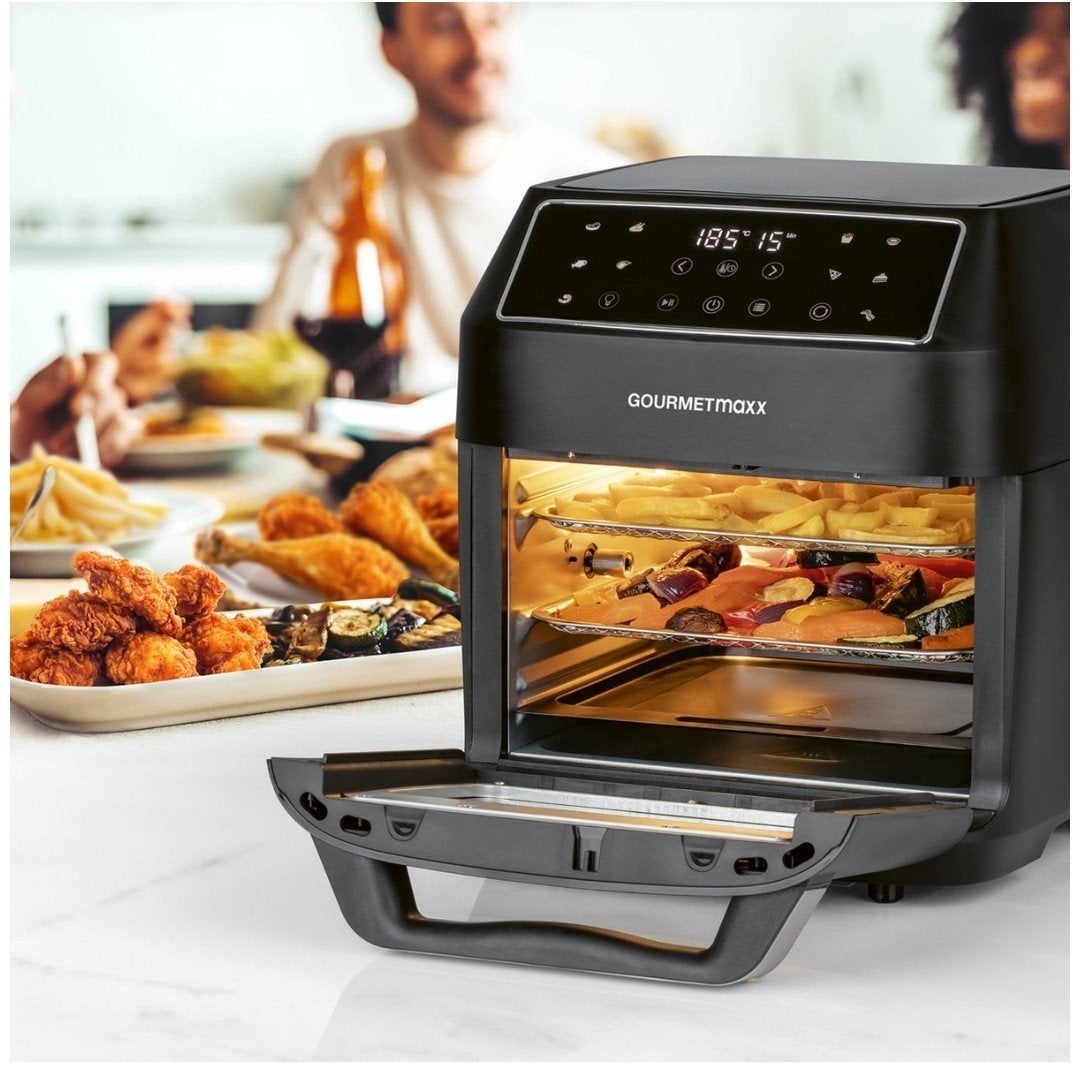 Gourmetmaxx Digitale Heteluchtfriteuse 12L - ZGAN, Ophalen of Verzenden, Zo goed als nieuw, Airfryer XXL, 1500 gram of meer