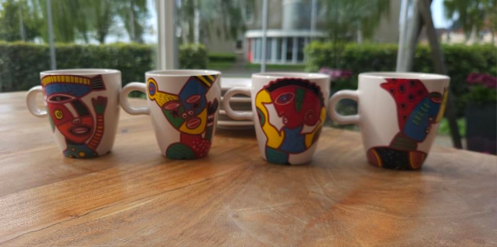 Mosa Senseo/koffiekopjes - Antipodisme stijl, Huis en Inrichting, Keuken | Servies, Gebruikt, Kop(pen) en/of Schotel(s), Overige stijlen