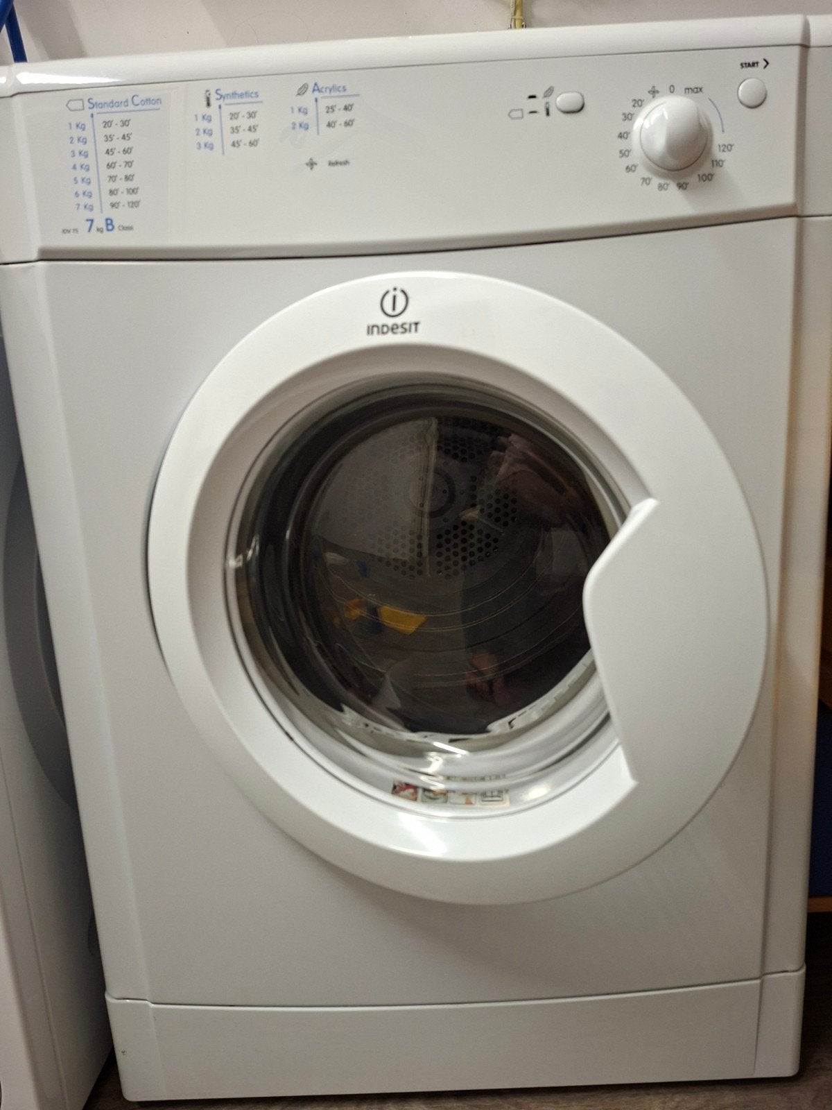 Indesit Luchtafvoer Wasdroger - 7 kg - Goede Staat, Witgoed en Apparatuur, Ophalen, 6 tot 8 kg, Luchtafvoer, Zo goed als nieuw