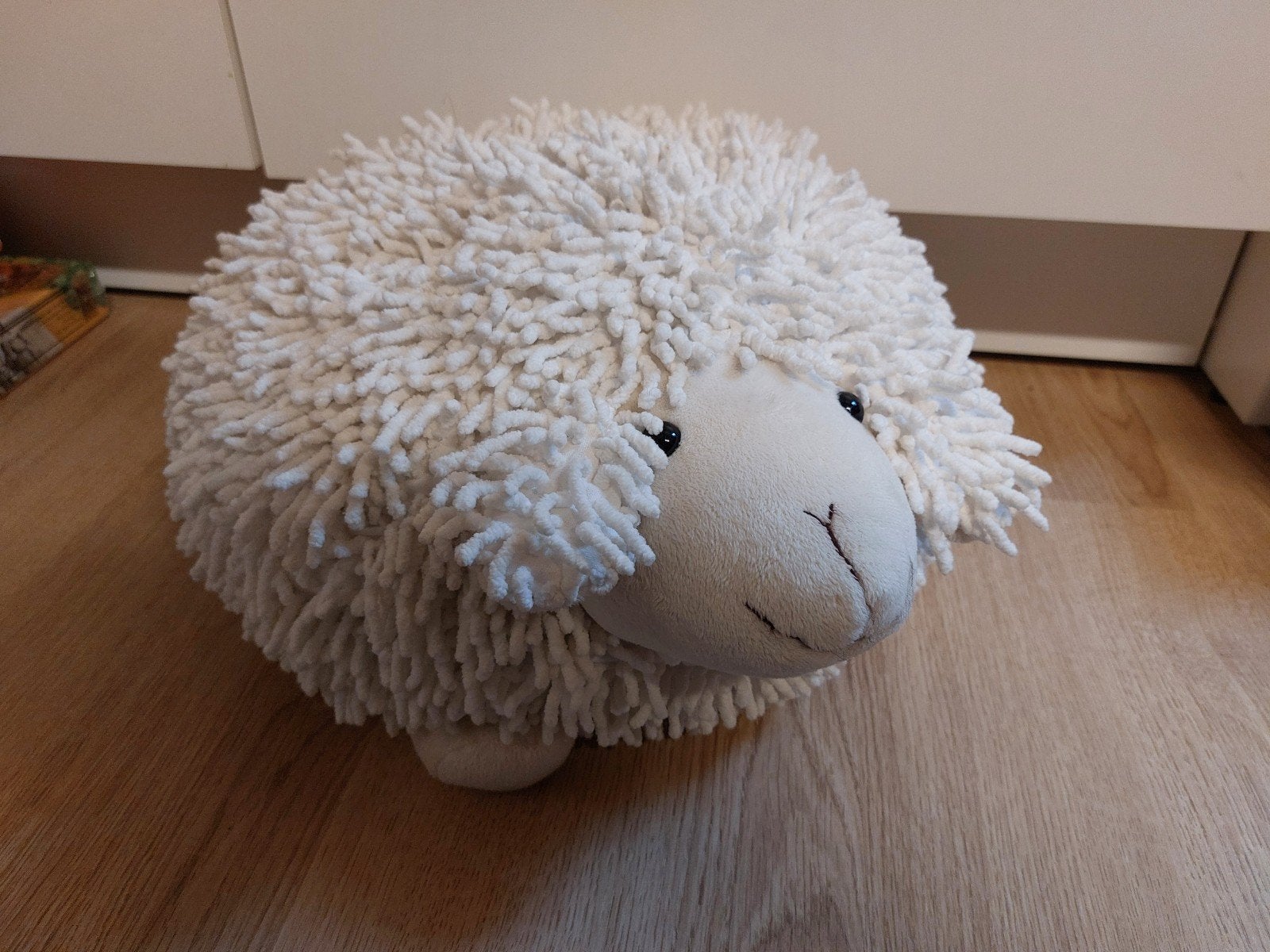 Texel schaap kussen knuffel met slierten 34 cm, Ophalen of Verzenden