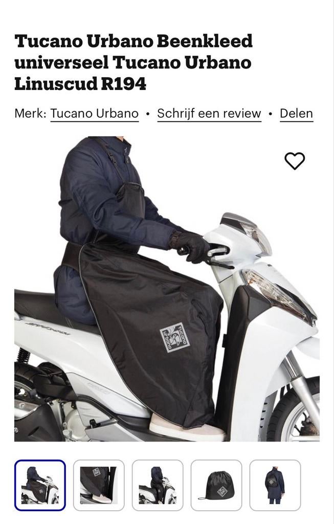 Beenkleed voor scooter Tuscano Urbano. Zwart gevoerd, Ophalen of Verzenden, Nieuw