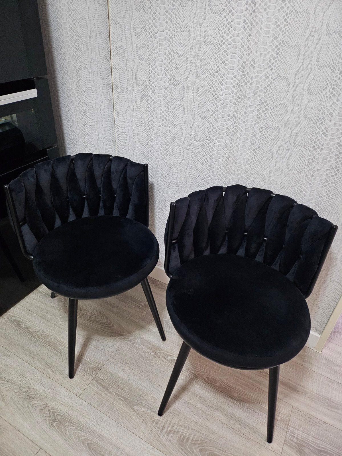 Stoelen - velvet, Ophalen, Nieuw, Zwart