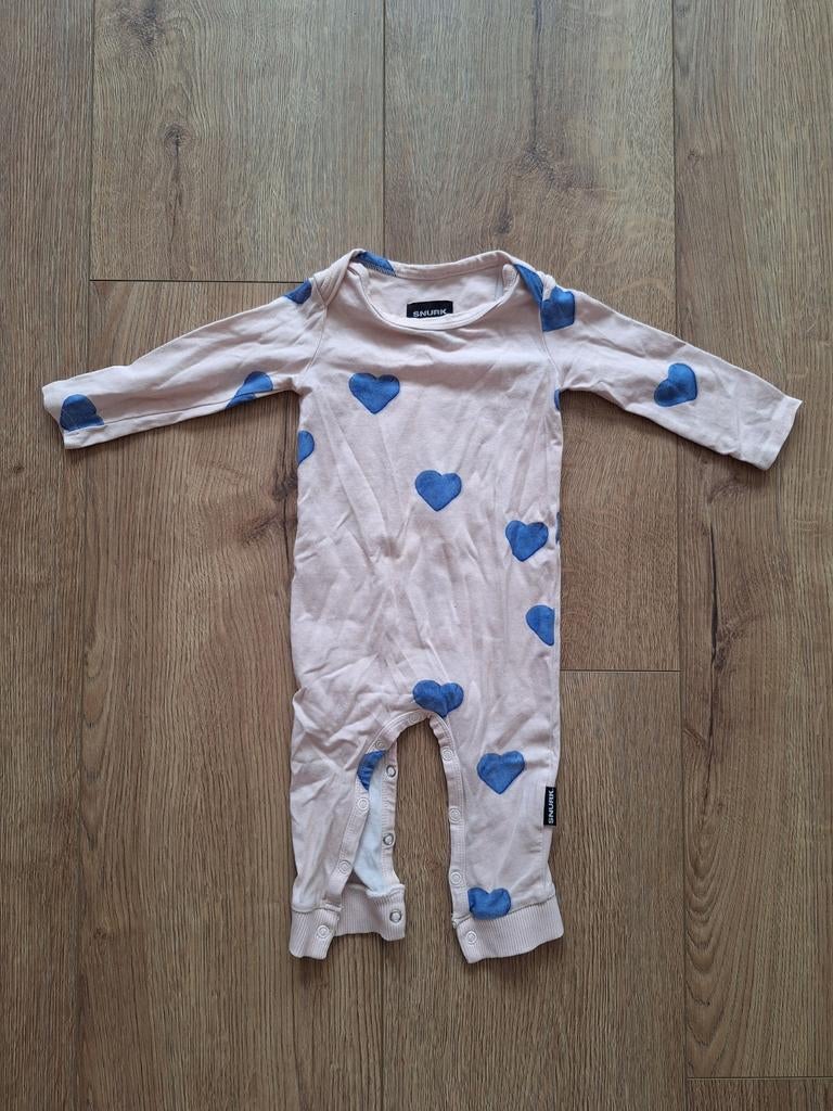 SNURK boxpakje/pyjama met blauwe hartjes - Maat 68, Nacht- of Onderkleding, Gebruikt, Jongetje of Meisje, Ophalen of Verzenden