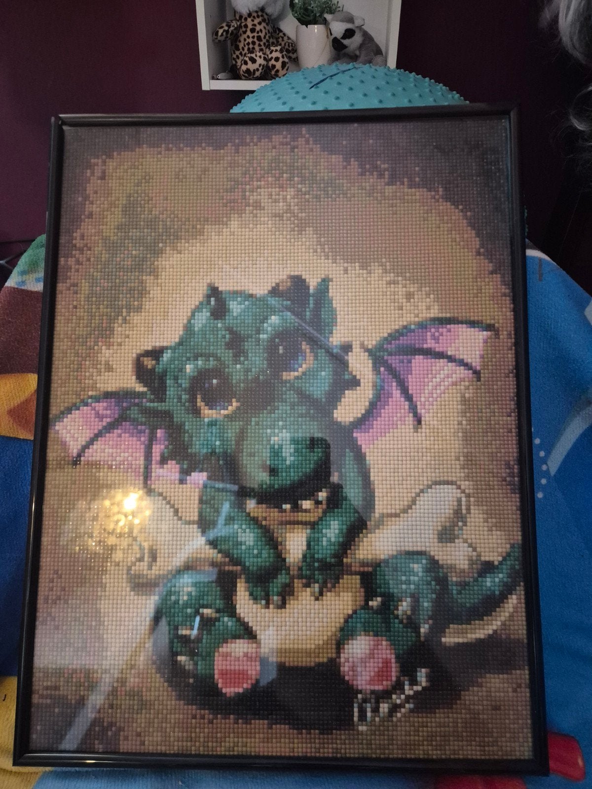 Diamond Painting Draakje in lijst, Ophalen of Verzenden