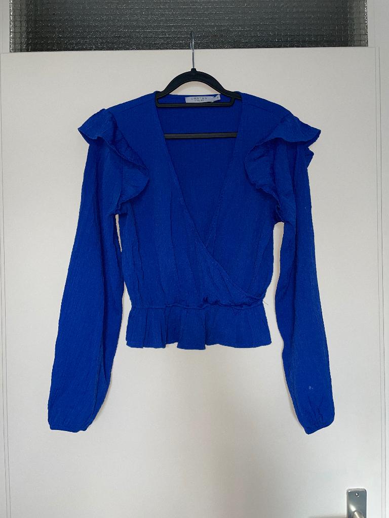 COSTES blauwe lange mouwen blouse top mt S, Blauw, Ophalen of Verzenden, Zo goed als nieuw, Lange mouw