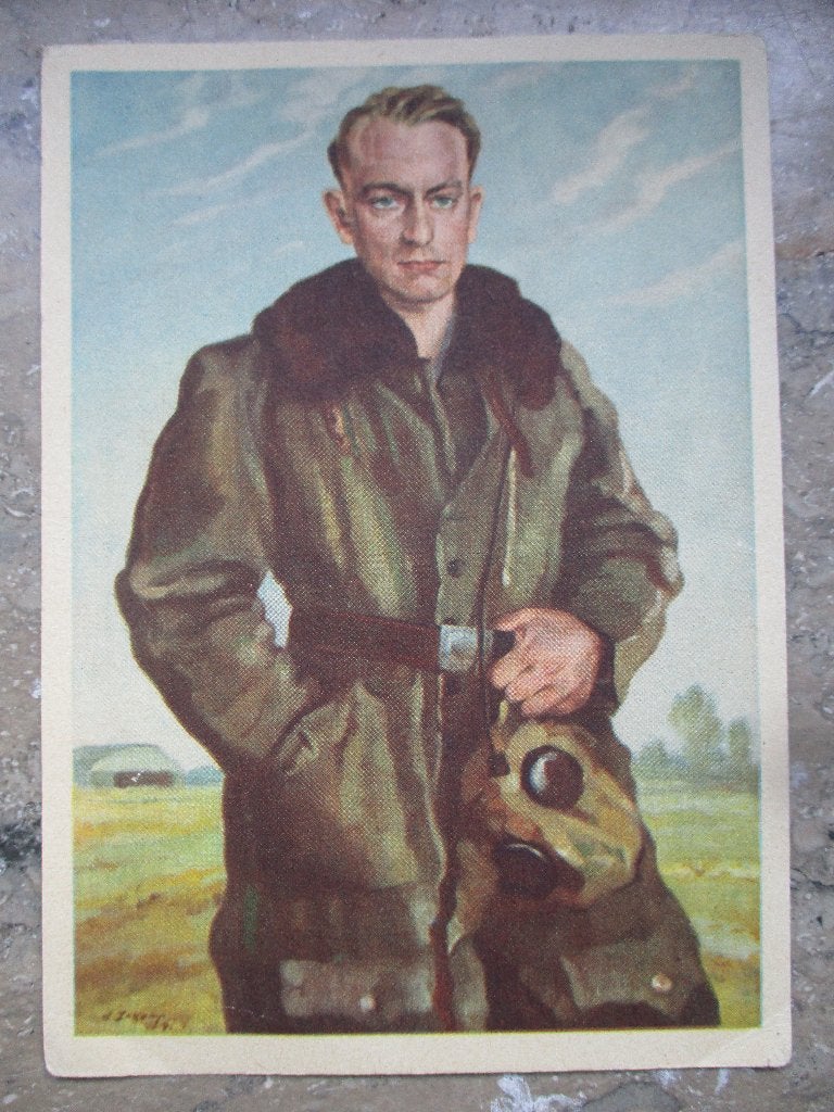 WO2 postkaart Luftwaffe Stuka piloot, Verzenden, Luchtmacht, Duitsland, Foto of Poster