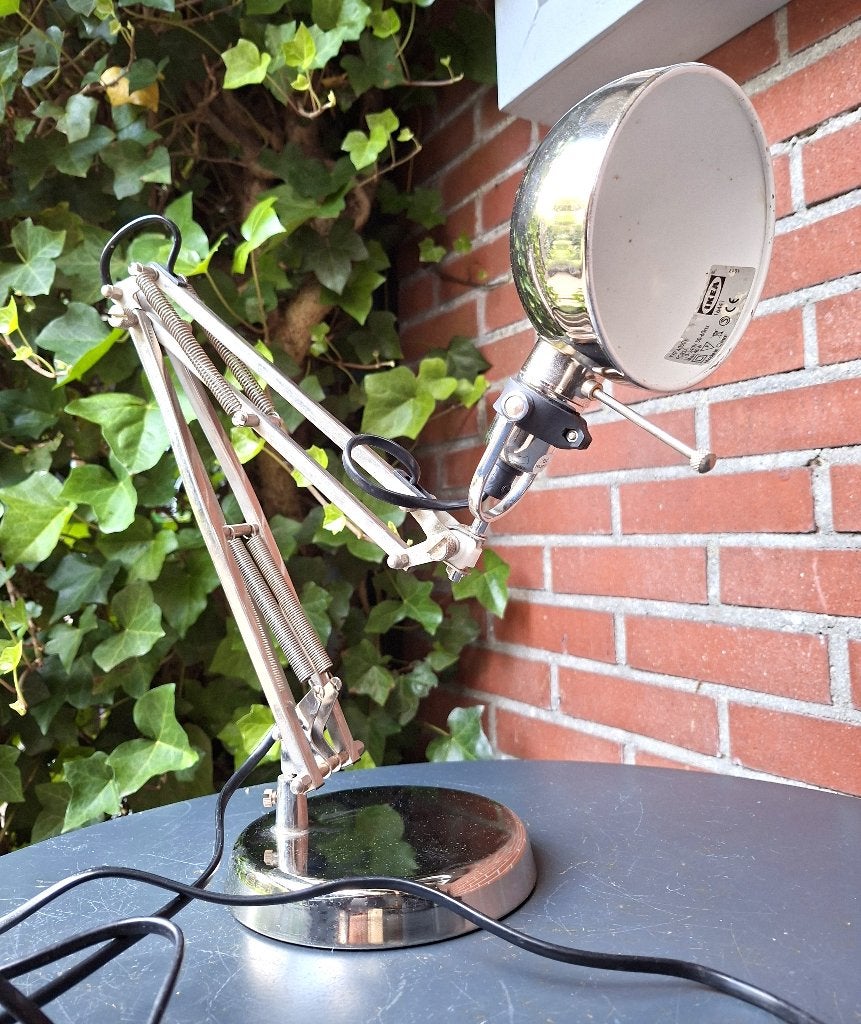 Bureaulamp - IKEA Forsa Hobby/klus-werklamp  chroom -look, Ophalen, Gebruikt, Overige materialen, E14 (klein)
