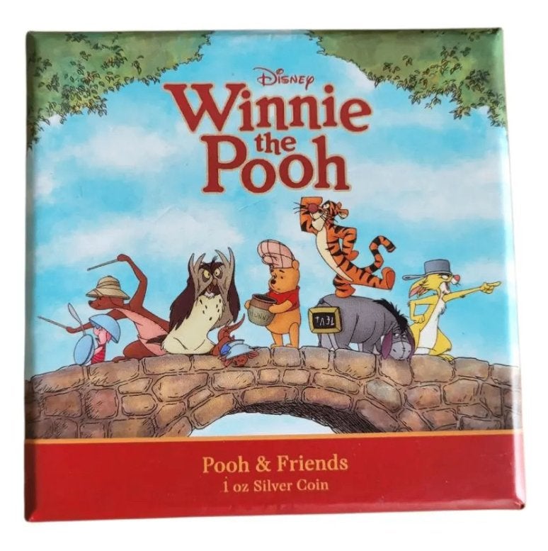 Niue 1 ounce – 2 Dollars 2021 gekleurd Winnie the Pooh & fri, Postzegels en Munten, Ophalen of Verzenden, Zilver