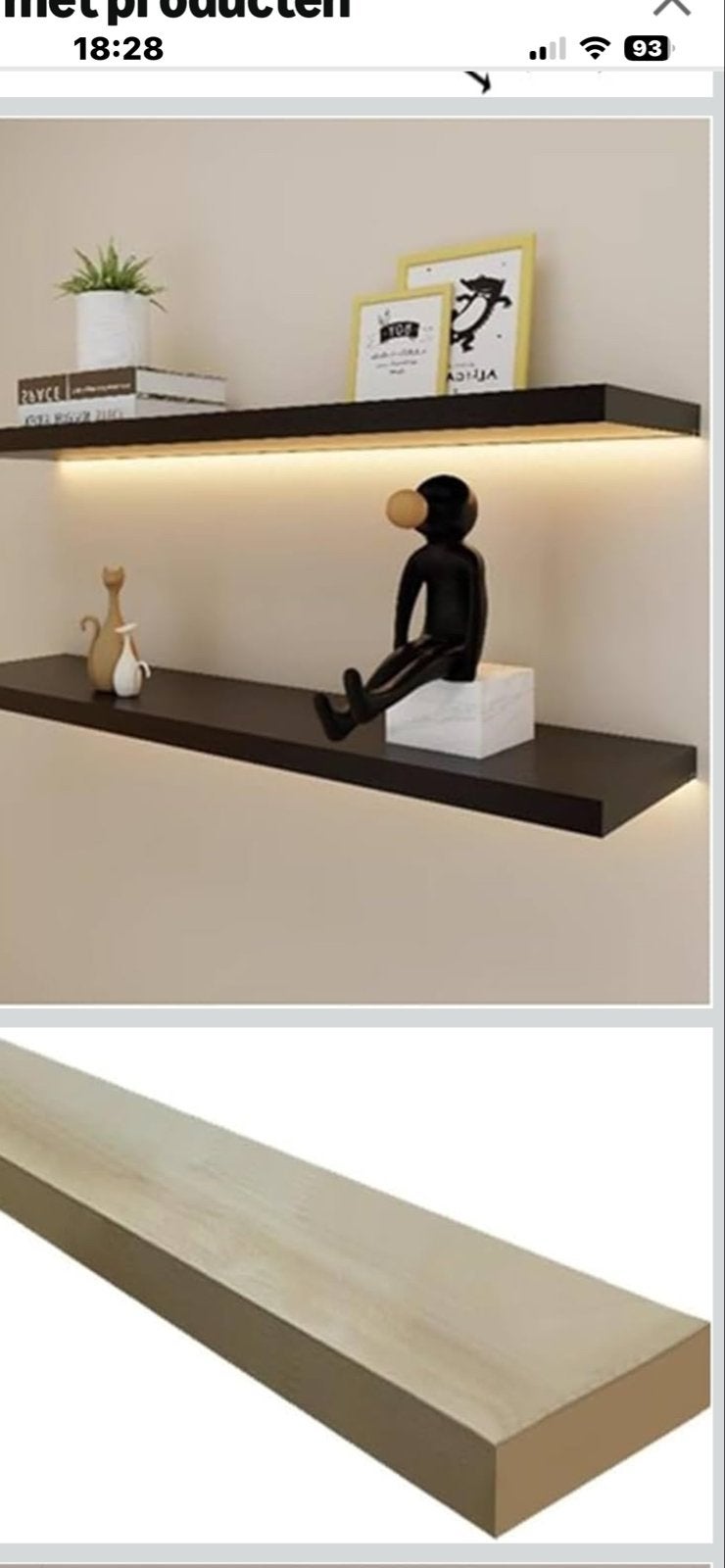 Nieuwe wandplank met LED verlichting - 100x18cm, Ophalen, Nieuw