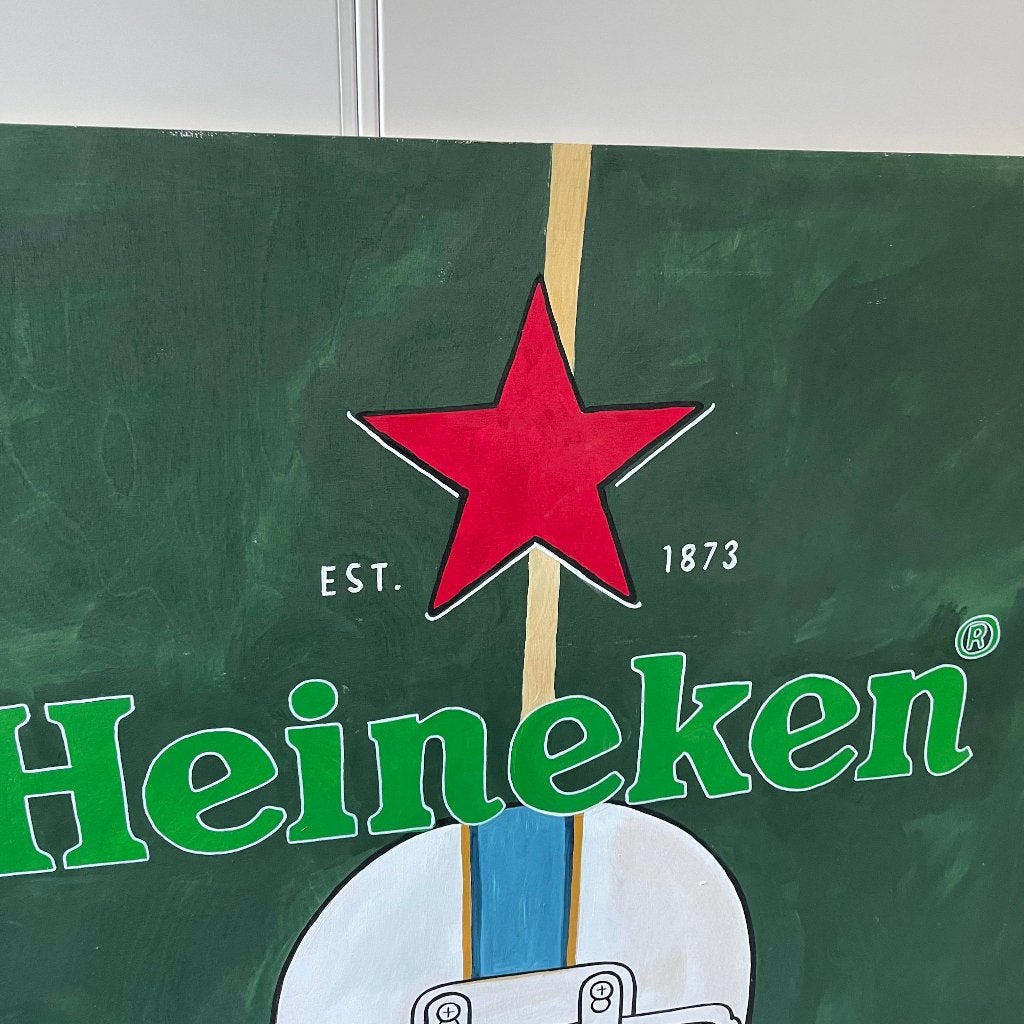 Heineken Lagunitas Bier Reclamebord Schilderij 113x124cm, Verzamelen, Ophalen, Zo goed als nieuw, Reclamebord, Plaat of Schild