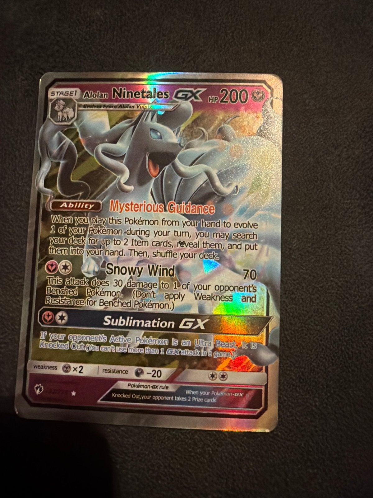 Alolan Ninetales GX Pokémon kaart - Foil, Hobby en Vrije tijd, Verzamelkaartspellen | Pokémon, Ophalen, Gebruikt, Losse kaart