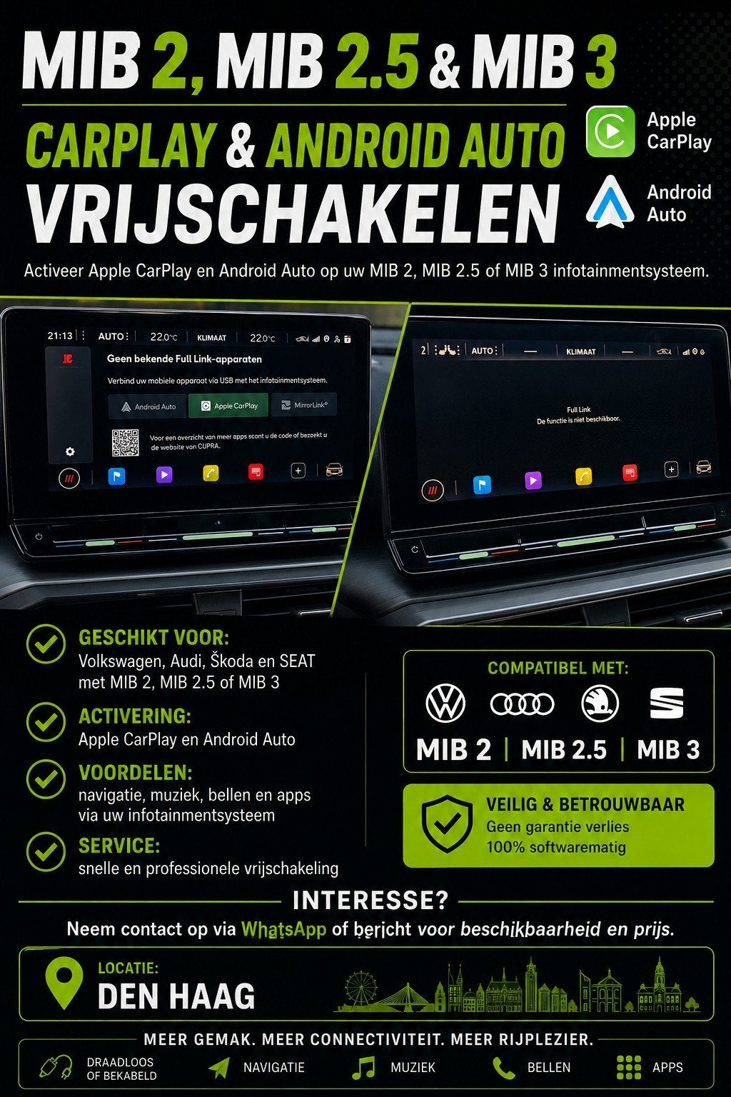Apple CarPlay & Android Auto Vrijschakelen, Ophalen of Verzenden