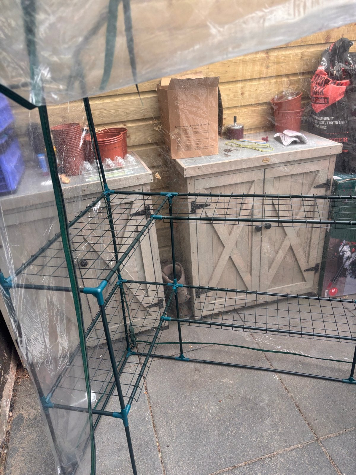 Kweekkasje met rekken - Ideaal voor starters!, Tuin en Terras, Kassen, Gebruikt, Folie, Kweekkas, Ophalen