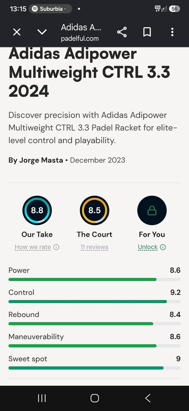 Adidas Adipower Multiweight CTRL 3.3 2024 Padel Racket, Ophalen, Zo goed als nieuw, Racket, Adidas