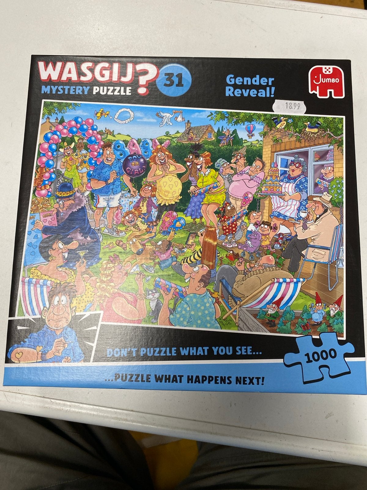 Wasgij? Mystery Puzzel 31: Gender Reveal! 1000 stukjes, Ophalen of Verzenden, 500 t/m 1500 stukjes, Nieuw, Legpuzzel