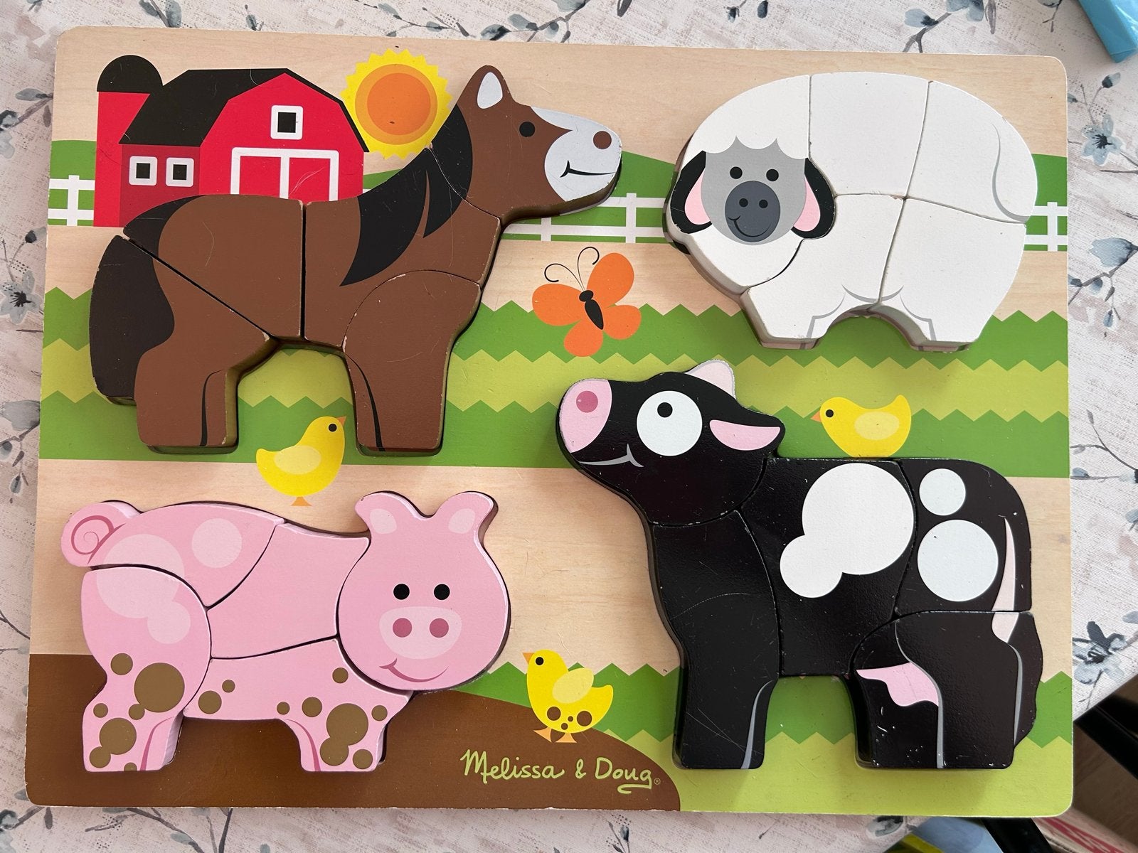 Houten puzzels Melissa & Doug + HABA, Ophalen, 2 tot 4 jaar, Gebruikt, 10 tot 50 stukjes