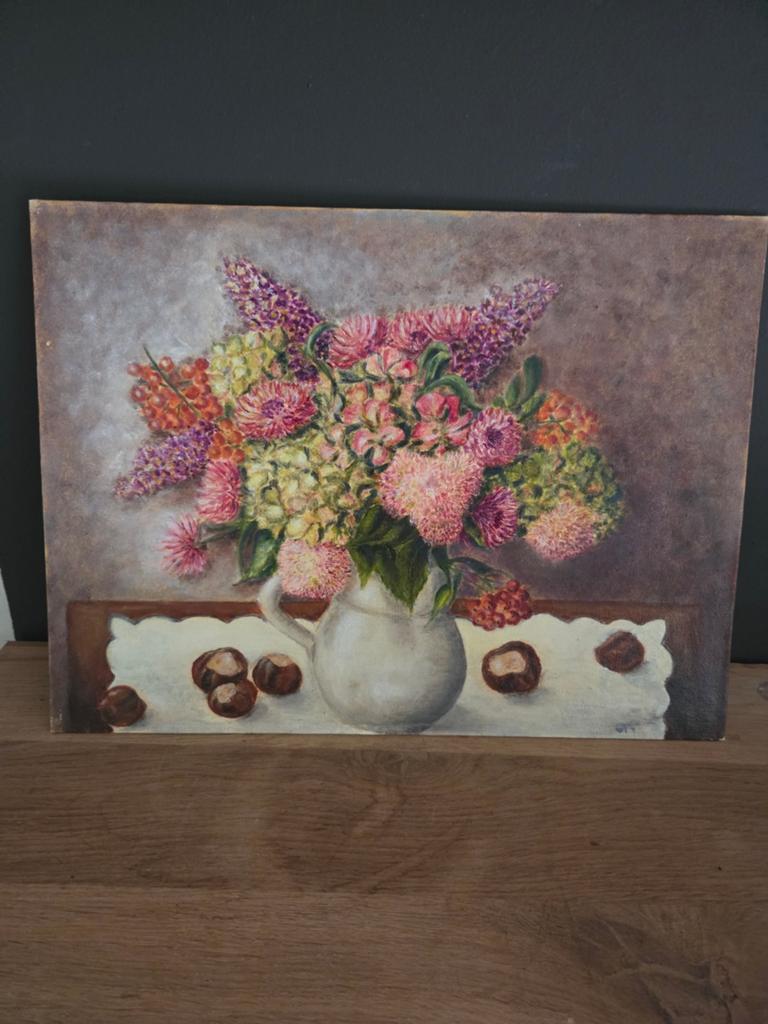 Olieverf schilderij, gedateerd 1990, Antiek en Kunst, Ophalen of Verzenden
