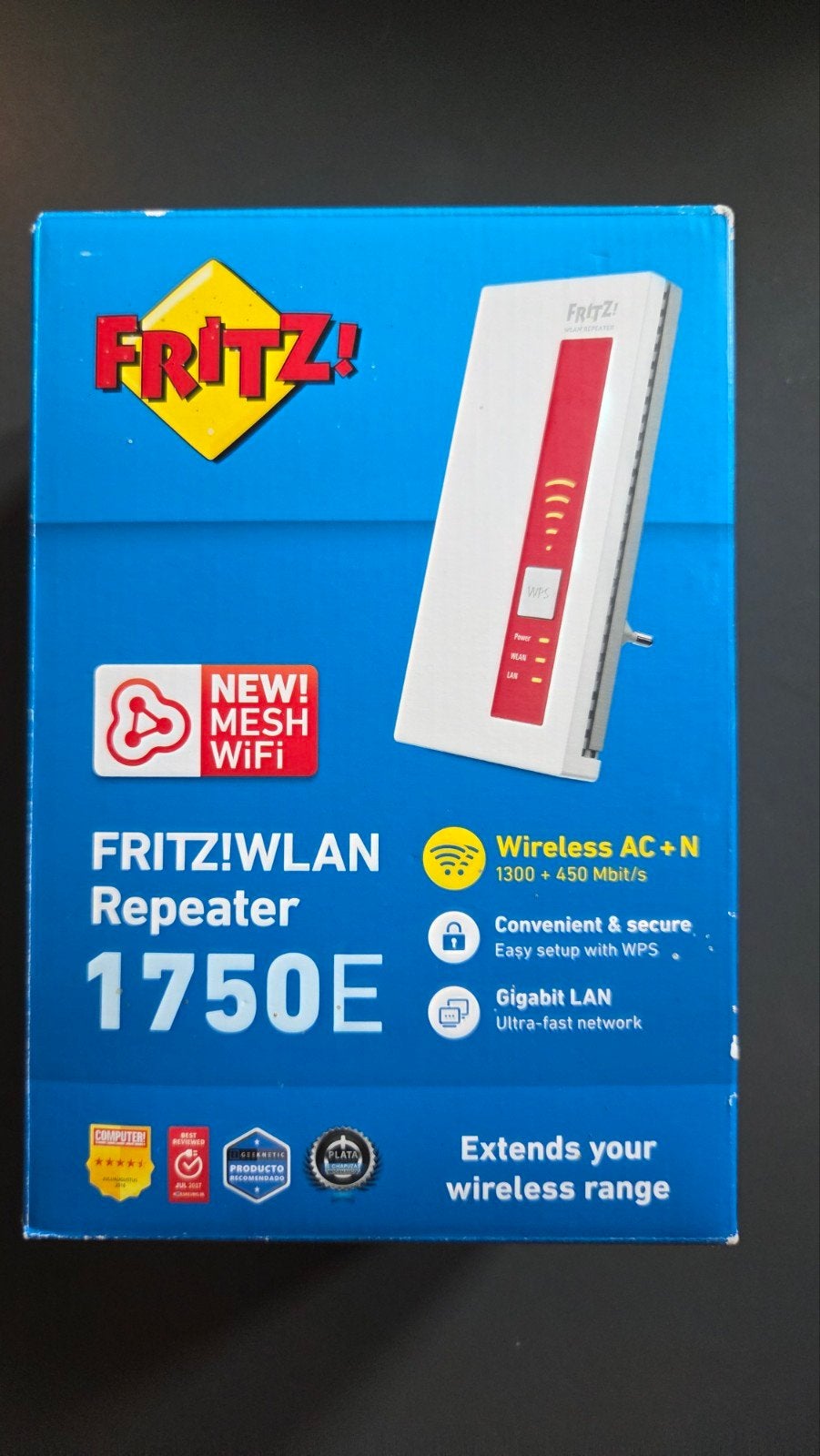 FRITZ!WLAN Repeater 1750E - Mesh WiFi Versterker, Ophalen of Verzenden, Zo goed als nieuw, FRITZ!
