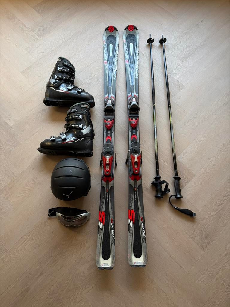 Complete skiuitrusting, salomon, rossignol, cebe, Ophalen, 160 tot 180 cm, Gebruikt, Salomon