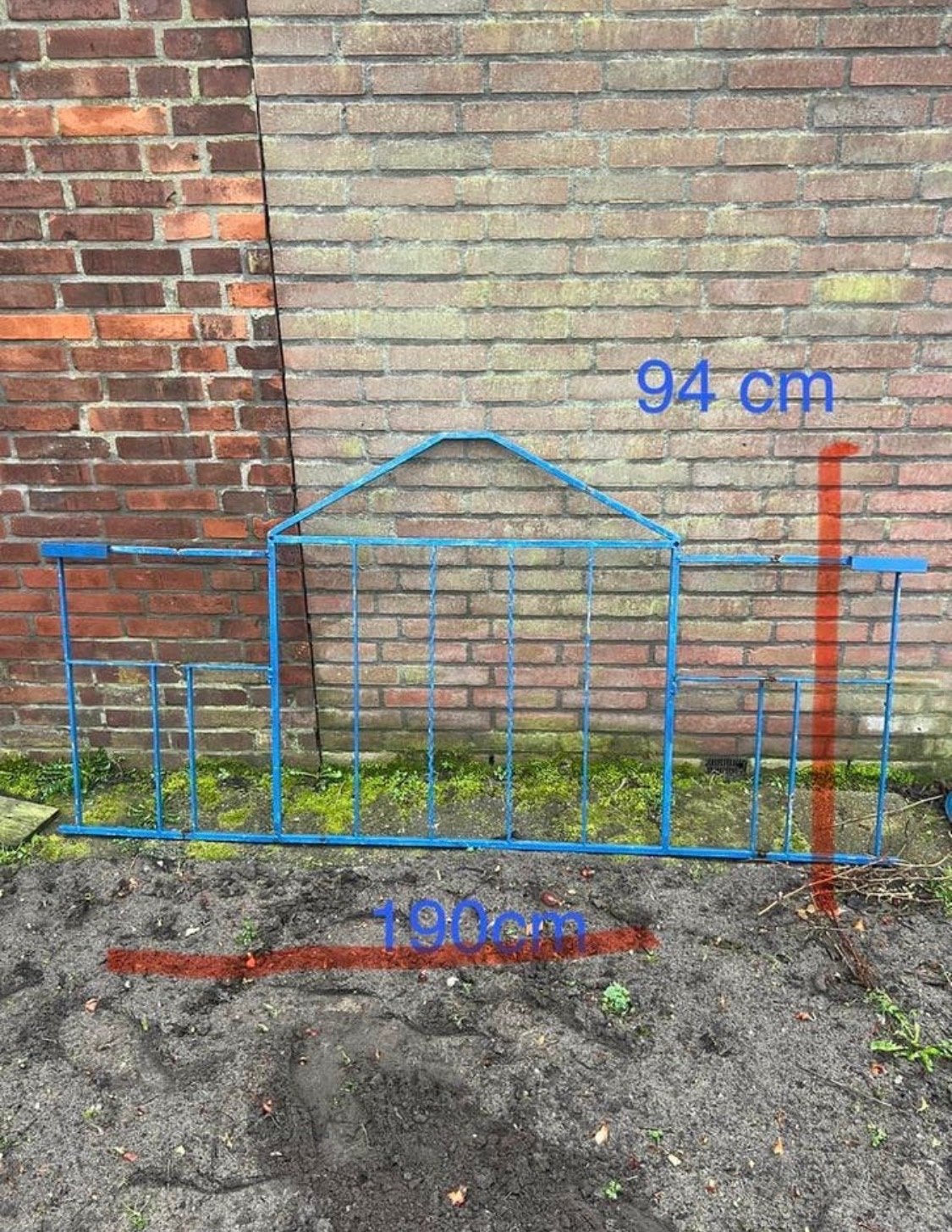 Stevig 3-delig metalen hekwerk - oprit/doorgang, Tuin en Terras, Ophalen, Met poort, Gebruikt, Tuinhek