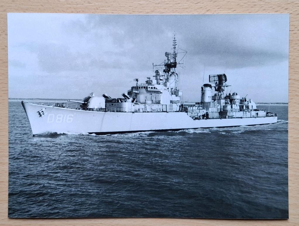 Foto marine: onderzeebootjager D816 Hr Ms Drenthe, Verzenden, Marine, Nederland, Foto of Poster