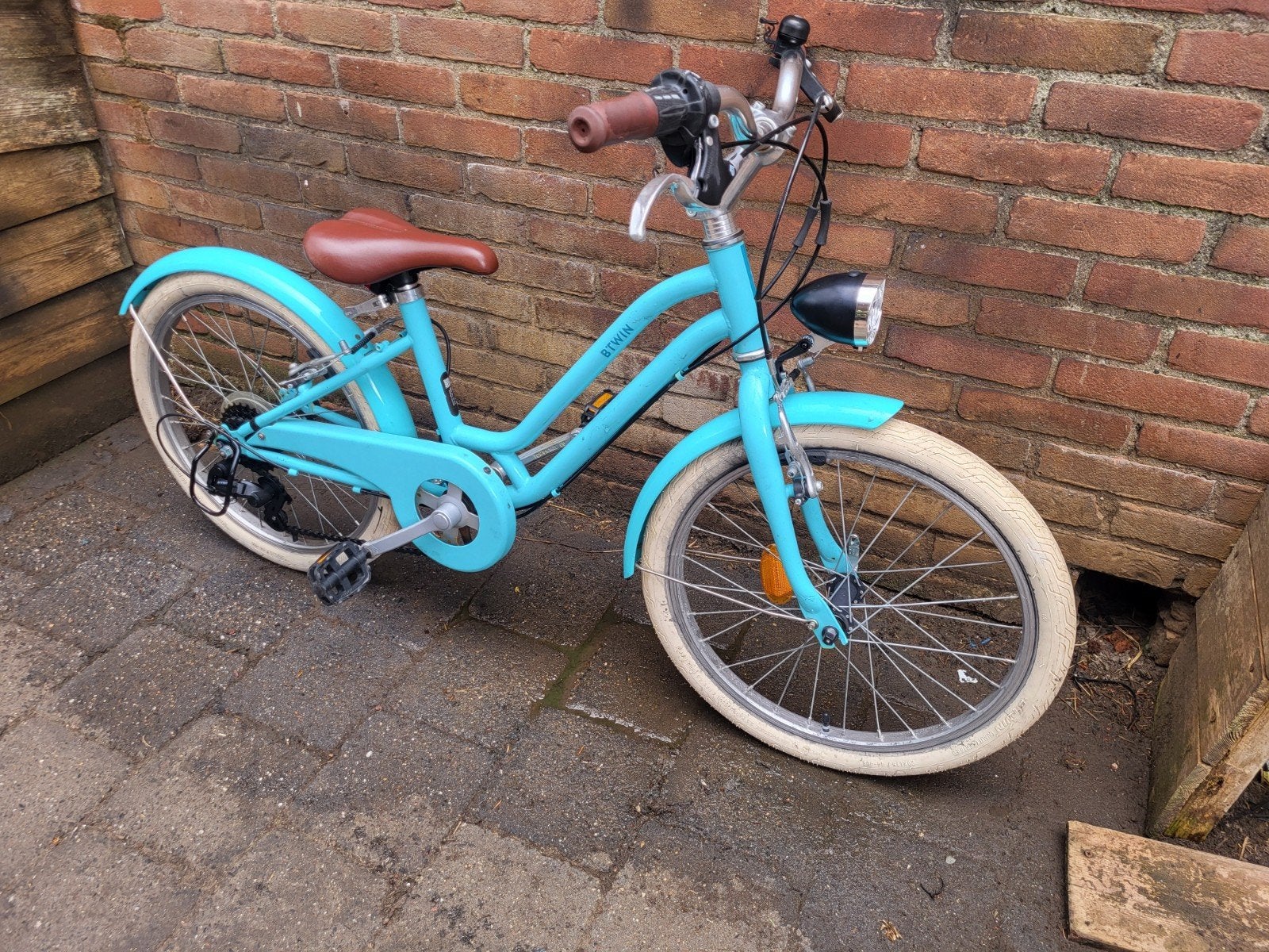 Gave 20inch Btwin Elops meisjesfiets 6speed etc 5-9jaar, Ophalen, Gebruikt, Velgrem, Versnellingen