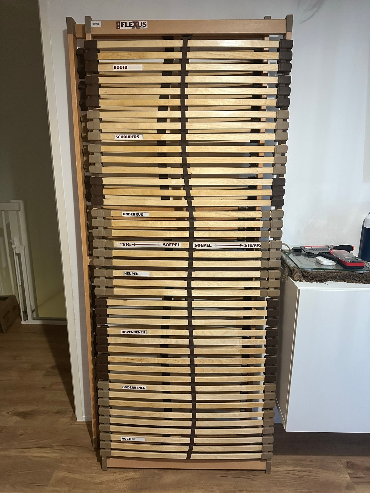 2 stuks Flexus lattenbodem 80x200 cm - verstelbaar, 90 cm, Eenpersoons, Ophalen of Verzenden, Zo goed als nieuw