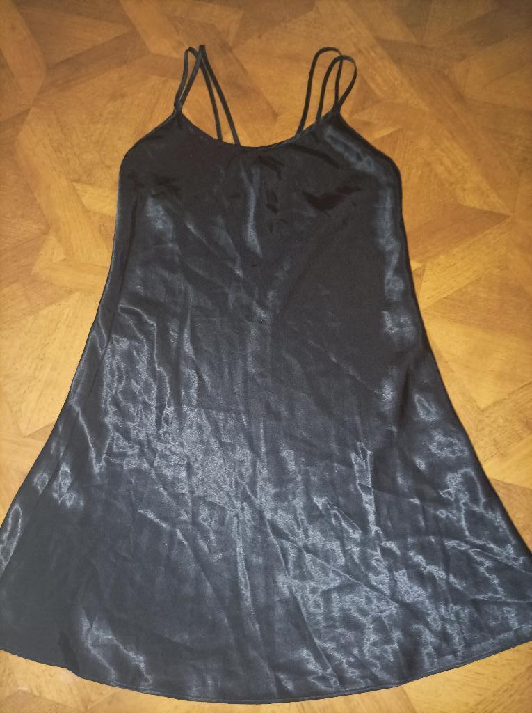 Slipdress satijn Maat 36 zwart, Ophalen of Verzenden, Zo goed als nieuw, Maat 36 (S)