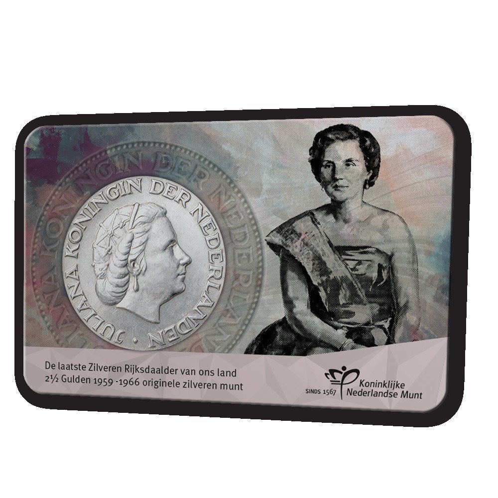 Numismatische coincard - Zilveren Juliana Rijksdaalder 1960, Postzegels en Munten, Koningin Juliana, Setje, Zilver, Ophalen of Verzenden