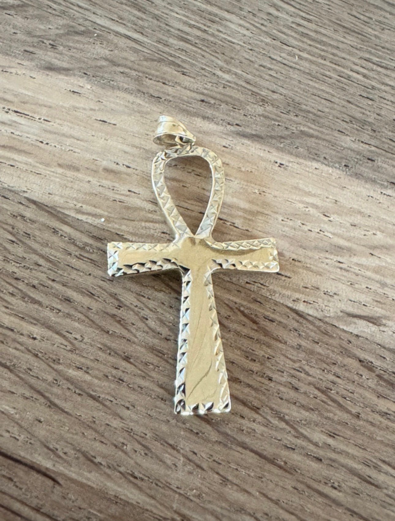 Prachtige gouden Ankh hanger, Ophalen of Verzenden, Zo goed als nieuw, Goud