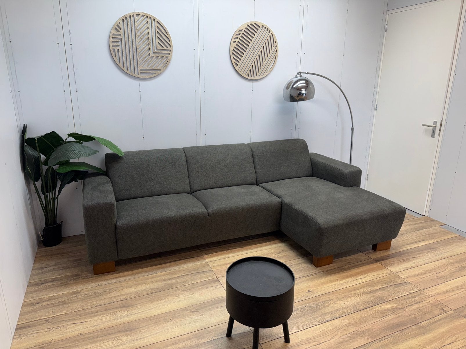 Trendhopper Hoekbank Antraciet – Lounge, Gebruikt, 125 cm of meer, 125 cm of meer, Ophalen of Verzenden