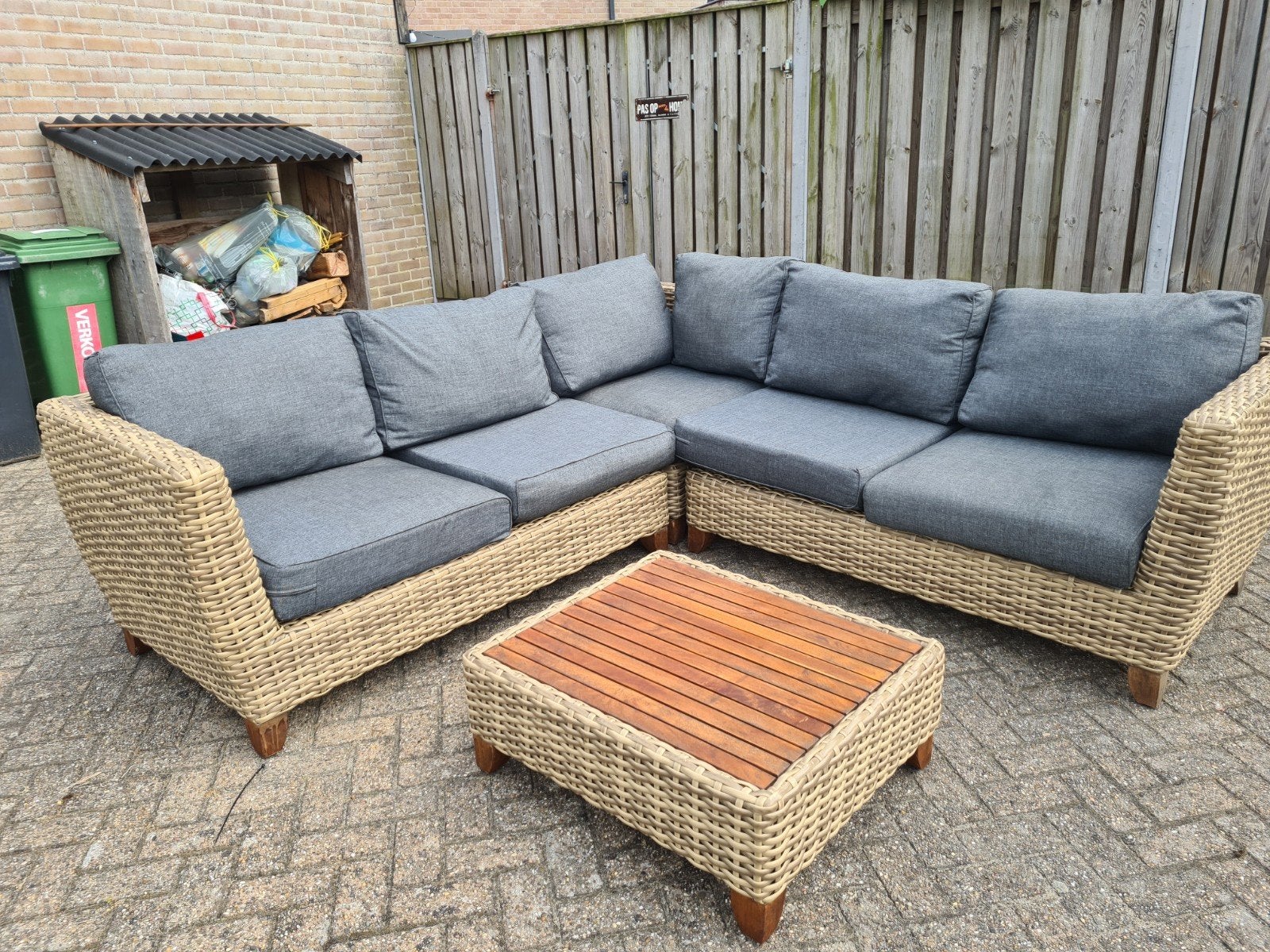 Lounchset suns met bijzettafel, Tuin en Terras, Ophalen, Overige materialen, 6 zitplaatsen, Bijzettafel