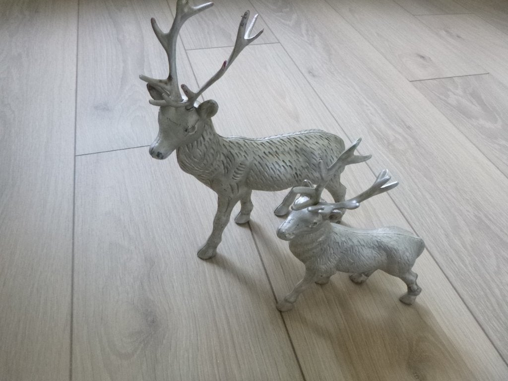 2x hert   zilver afm. 22x27cm / 16x20cm    nieuw, Diversen, Kerst, Ophalen of Verzenden, Nieuw