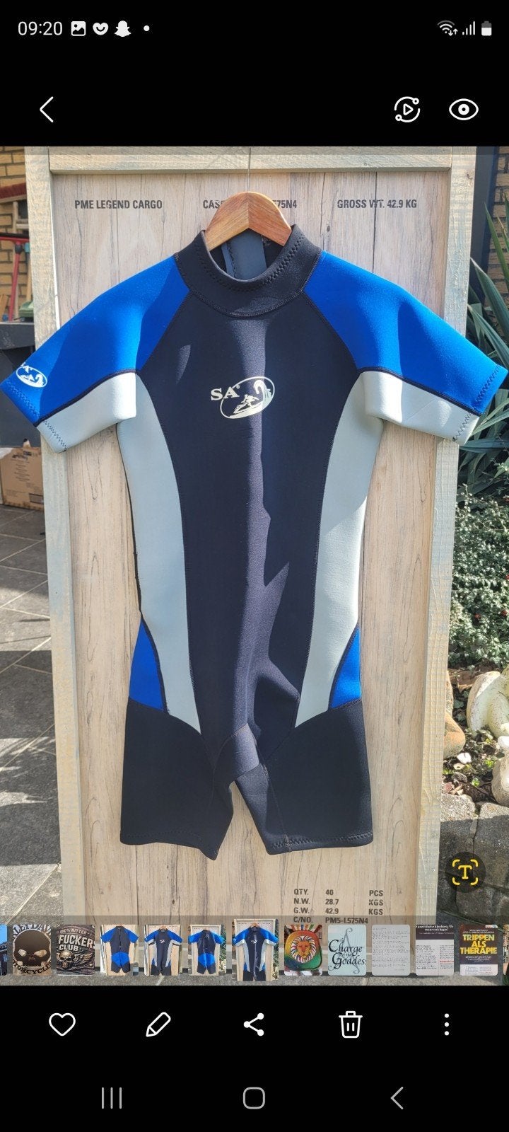 SAX Wetsuit - Blauw/Zwart/Grijs - Maat S, Watersport en Boten, Watersportkleding, Wetsuit, SAX, Ophalen of Verzenden, Zo goed als nieuw