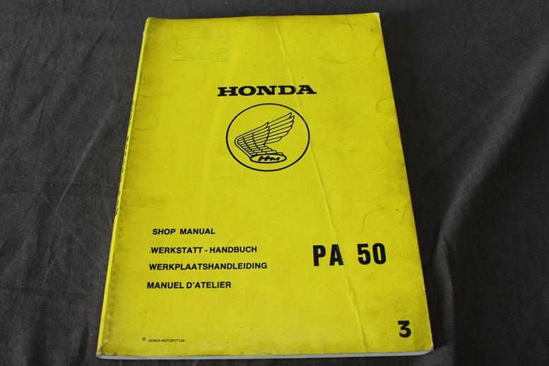 Honda PA50 1980 bromfiets werkplaatsboek manual d'atelier, Ophalen of Verzenden, Gebruikt
