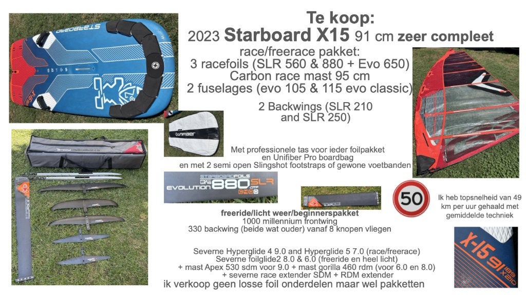 windfoilset zeer compleet Starboard/Severne oa board, zeilen, Watersport en Boten, Windsurfen, Ophalen of Verzenden, Gebruikt
