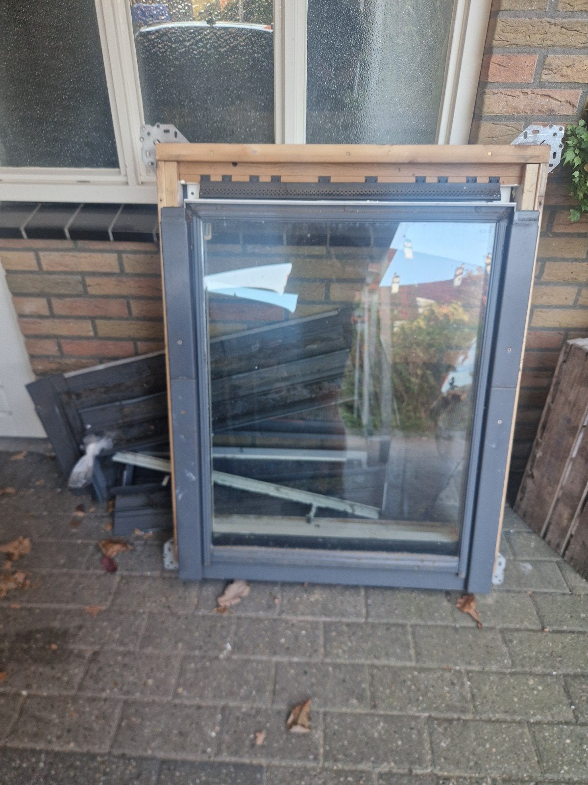 Gebruikt Dakraam met Dubbelglas en Rolgordijn, Ophalen, Gebruikt, 80 tot 120 cm, 80 tot 120 cm