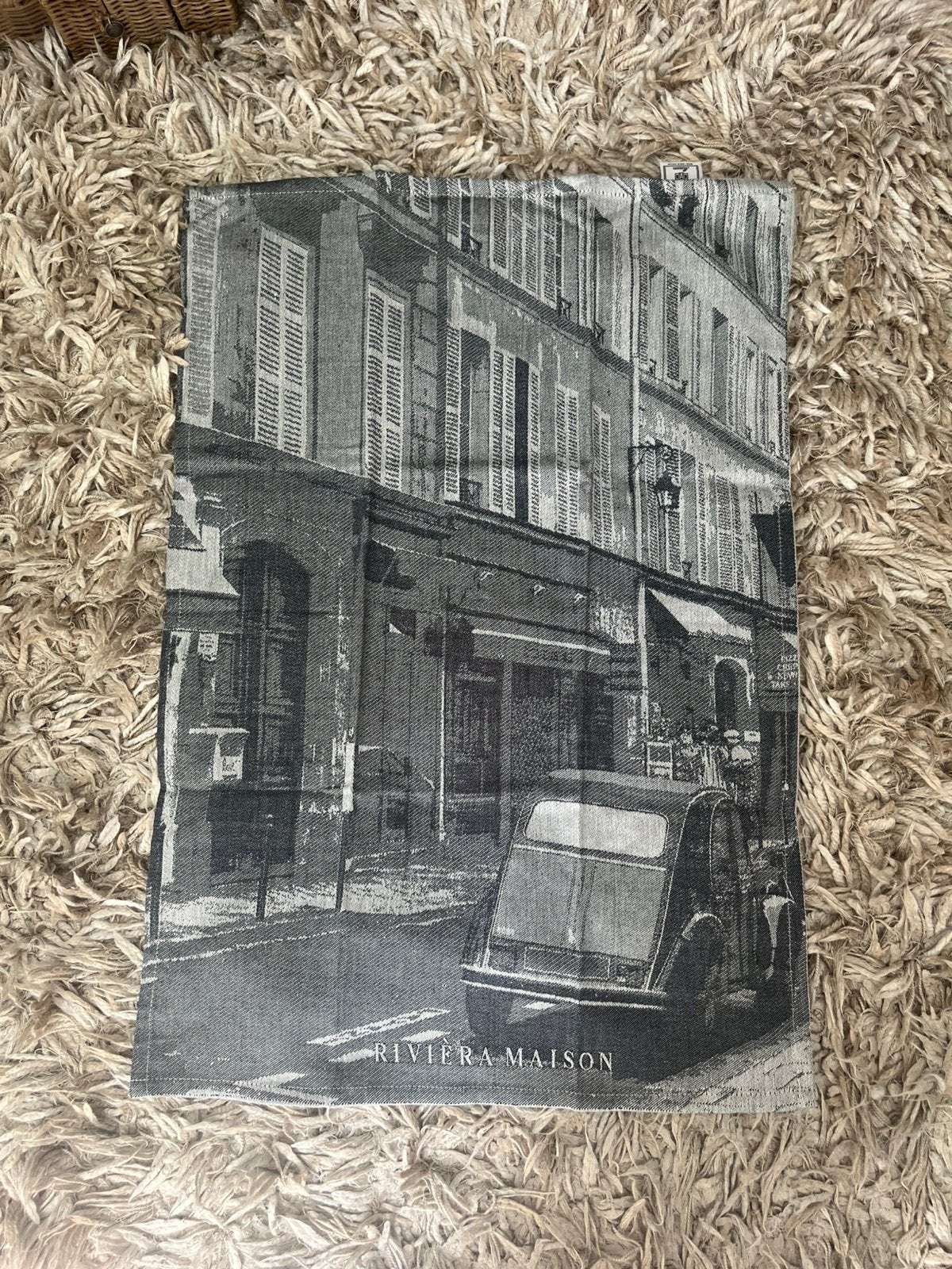 Te koop; theedoek Rivièra Maison, zwart-wit, eend, Katoen, Zwart, Nieuw, Riviera Maison