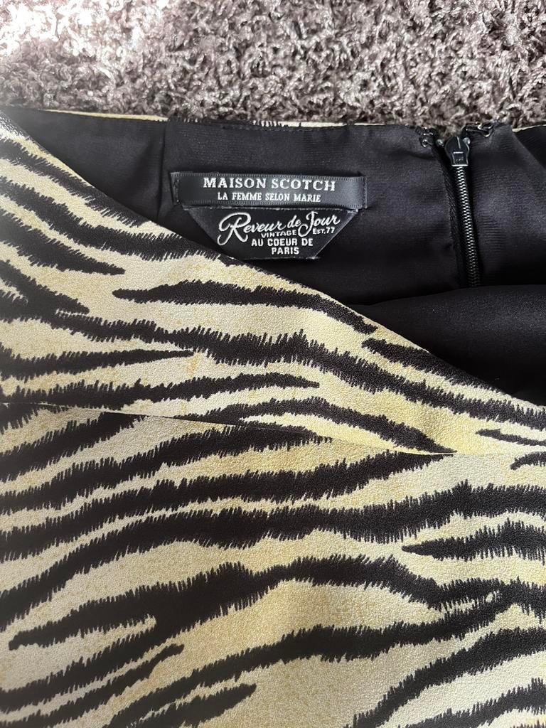 Maison Scotch rok giraffe print S (36), Ophalen of Verzenden, Zo goed als nieuw, Maat 36 (S), Boven de knie
