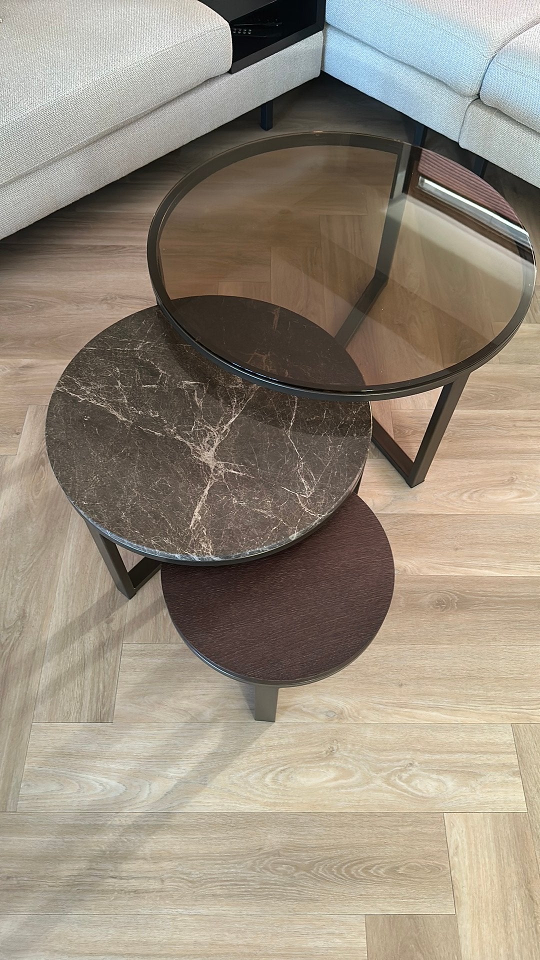 Salontafels, Huis en Inrichting, Ophalen, Rond, 50 tot 100 cm, Glas