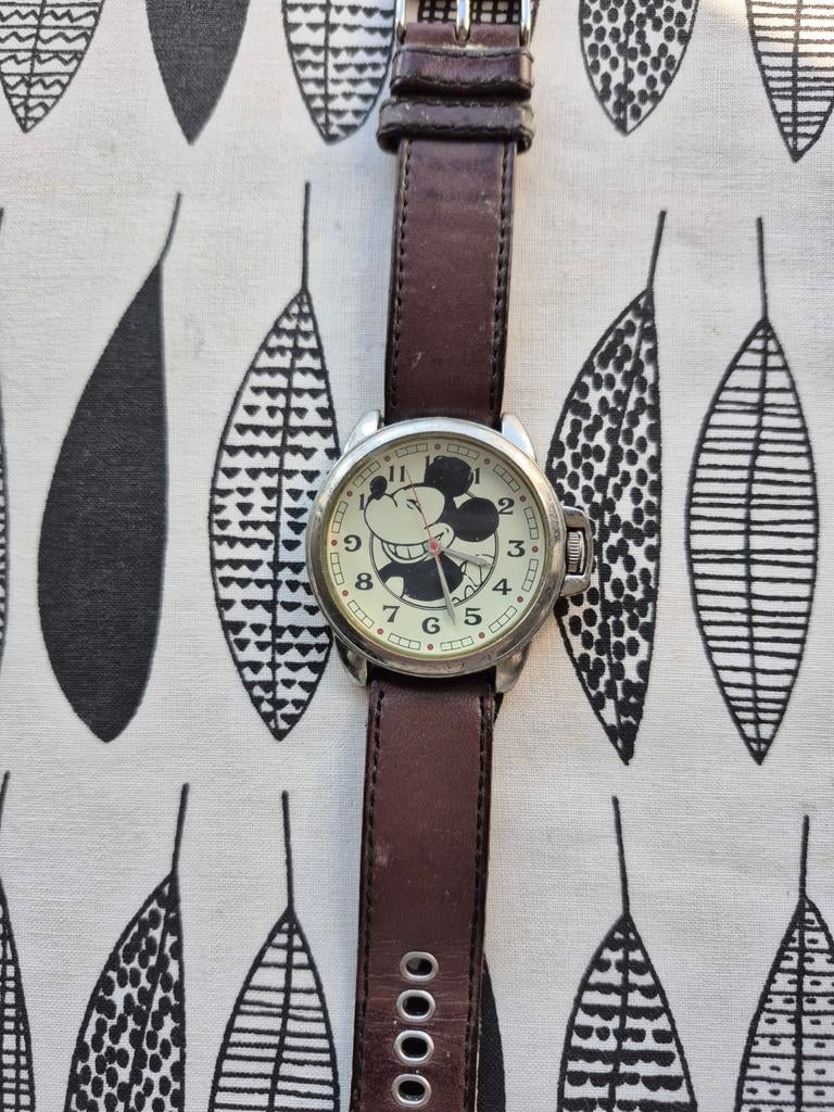 Mickey Mouse horloge, Overige merken, Overige materialen, Leer, Polshorloge