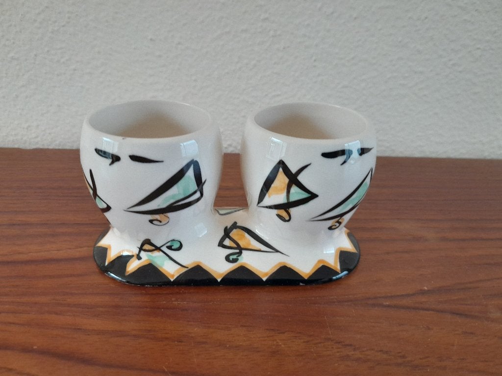 vintage duo eierdopje / eierhouder uit de jaren 60, Huis en Inrichting, Ophalen of Verzenden, Nieuw, Overige stijlen, Overige typen