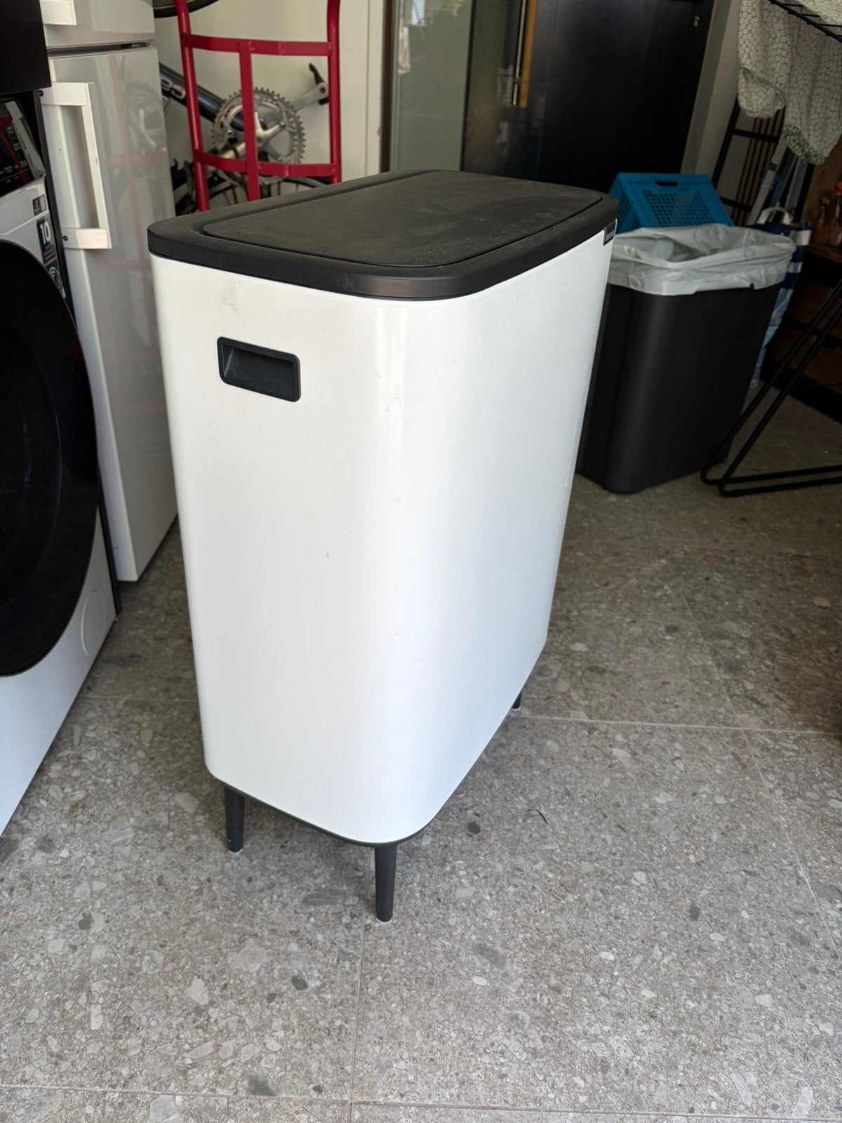 Brabantia Bo Touch Bin Hi 60 Liter Wit - Design Prullenbak, 40 liter of meer, Ophalen of Verzenden, Zo goed als nieuw, Metaal