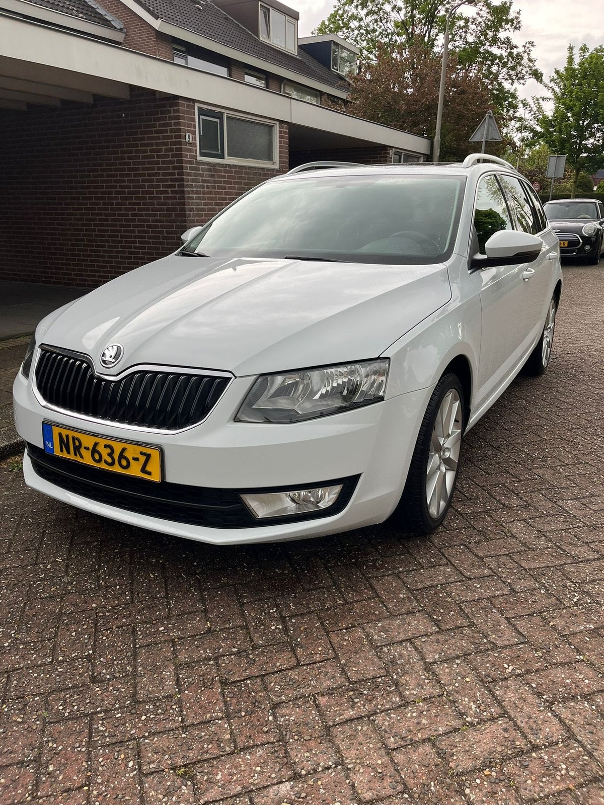 Skoda Octavia 1.6 TDI 81KW Greenline Combi 2017 Wit, Auto's, Voorwielaandrijving, 1227 kg, 4 cilinders, Leder en Stof