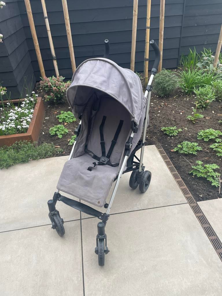 Grijze buggy met zonnekap en boodschappenmand, Ophalen, Gebruikt, Overige merken, Verstelbare rugleuning