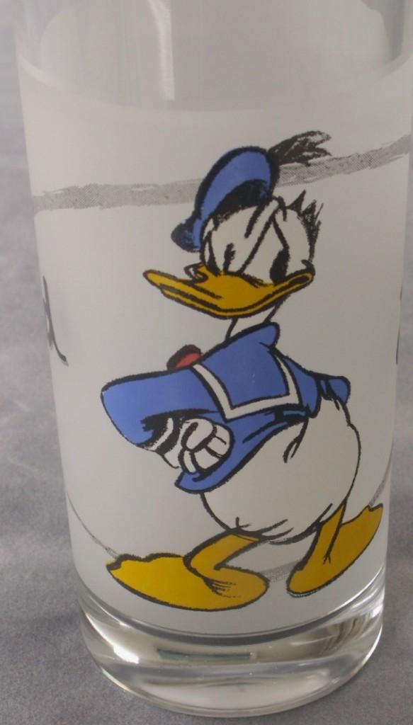 Vintage Disney Donald Duck drinkglas van frosted glas, Verzamelen, Ophalen of Verzenden, Overige figuren, Nieuw, Beeldje of Figuurtje