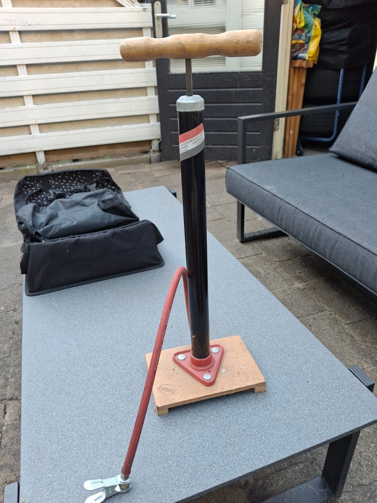 Voetpomp voor fietsbanden en ballen, Ophalen, Gebruikt