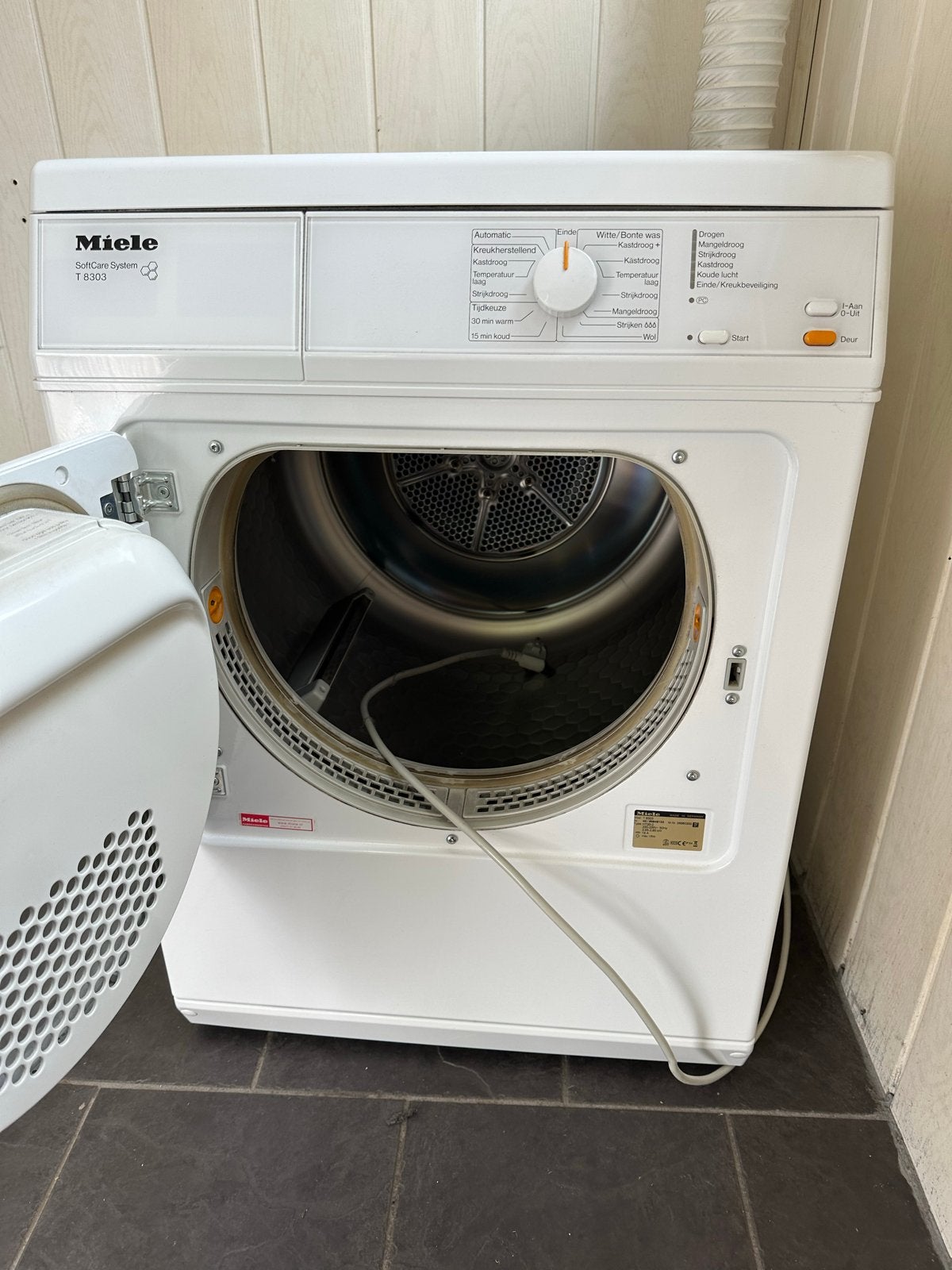 Miele T8303 wasdroger, Witgoed en Apparatuur, Ophalen, 6 tot 8 kg, Luchtafvoer, Zo goed als nieuw