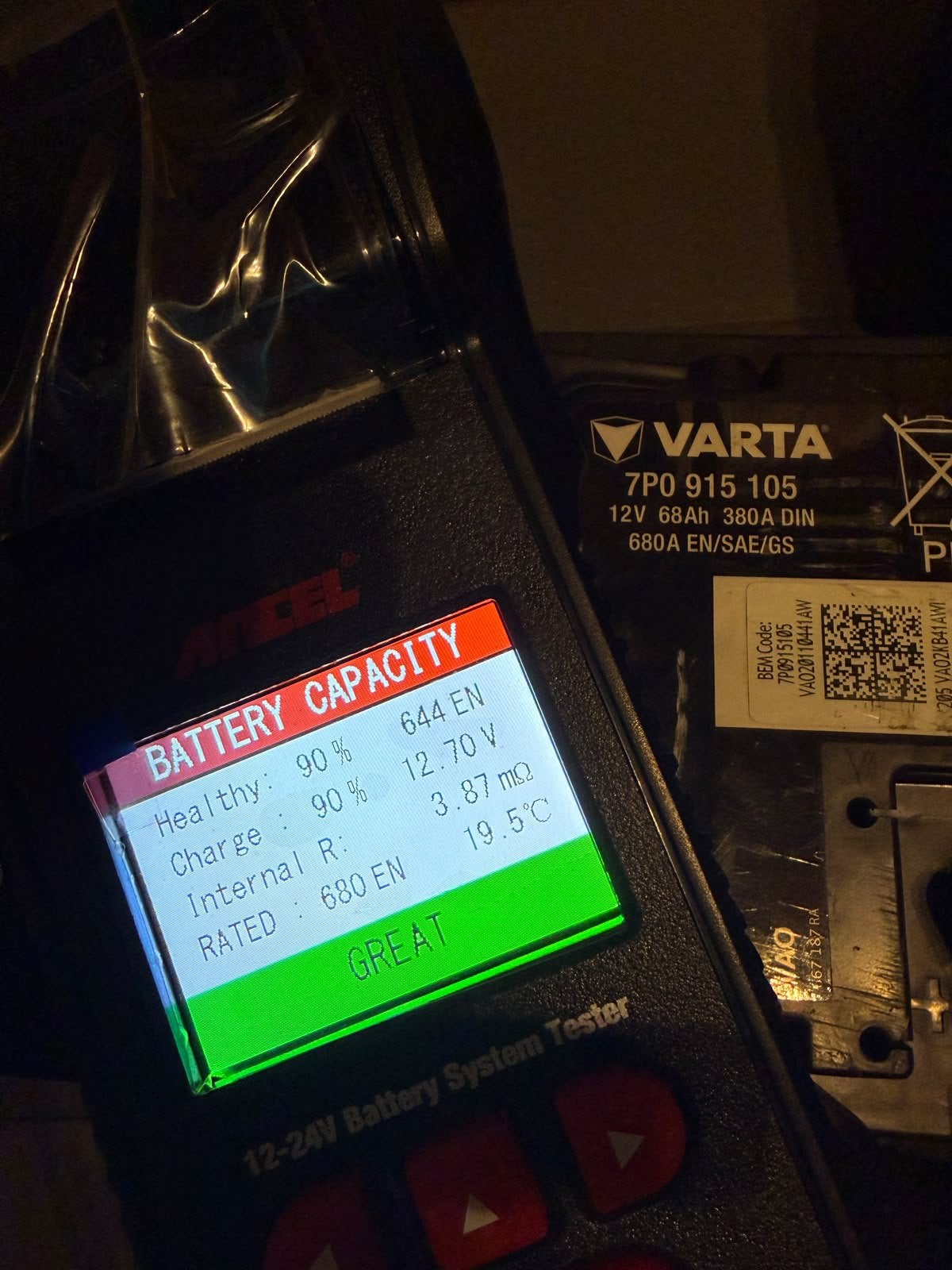 Varta AGM 12 volt 68 Ah accu, Auto-onderdelen