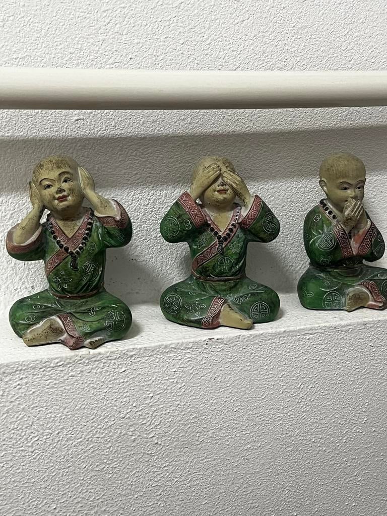 Horen zien en zwijgen monnikjes, Verzamelen, Beelden en Beeldjes, Ophalen of Verzenden, Zo goed als nieuw